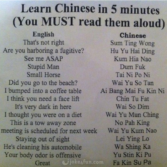 Joke4Fun Memes Learn Chinese In 5 Minutes